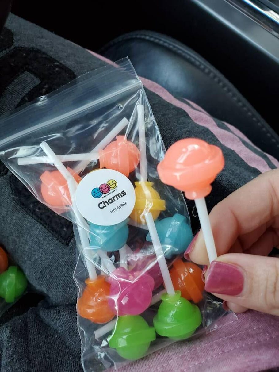 Lollipop Round Ball 3D Fake Candy Charm Realistic 6 Colors Lollipops C