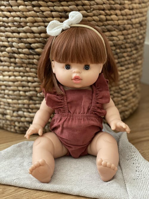 Minikane Doll Clothes | Doll Retro Romper - Marsala