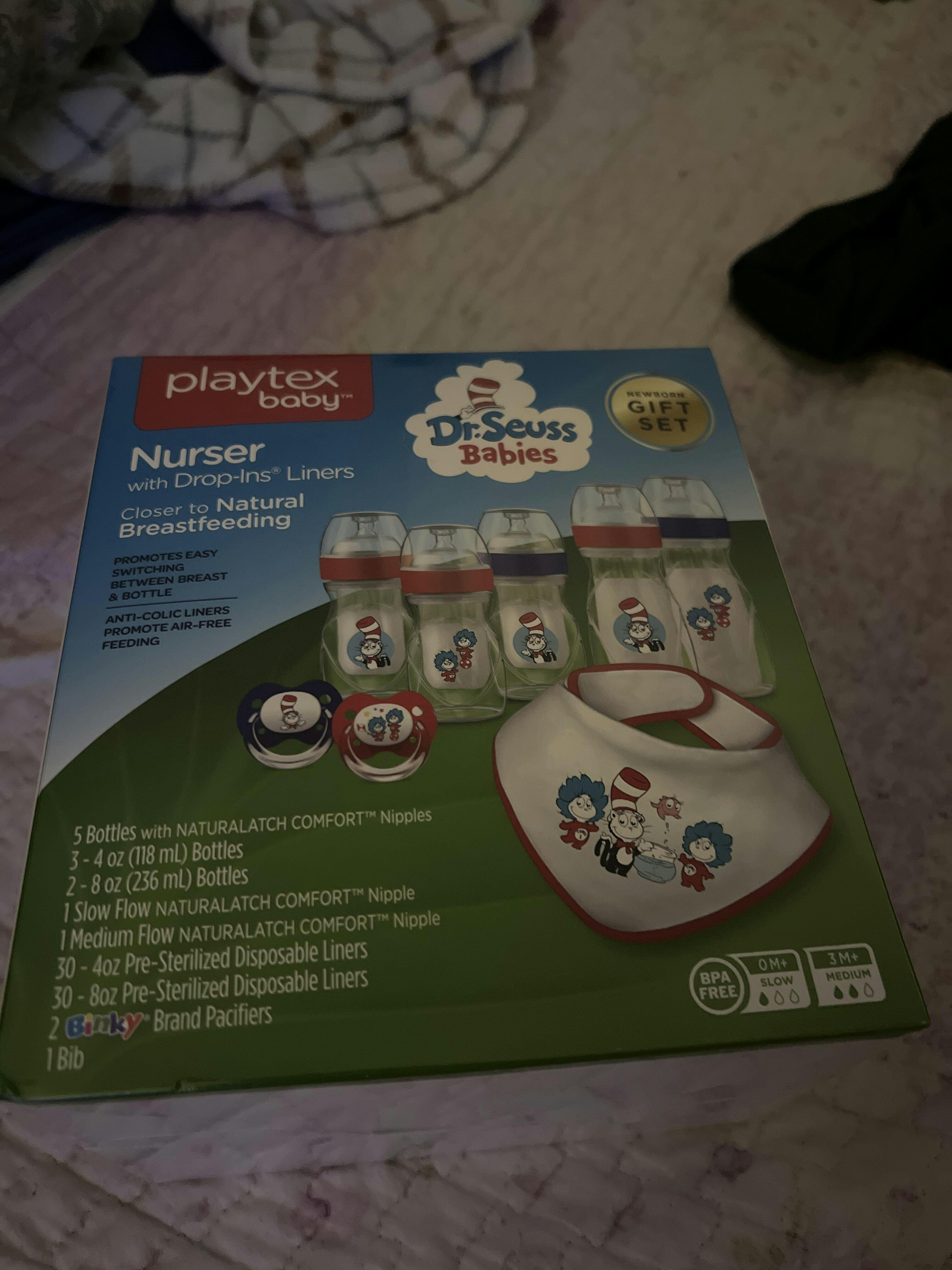 Playtex Dr. Seuss Baby Shower Gift Set – Anti-Colic Nurser Bottles