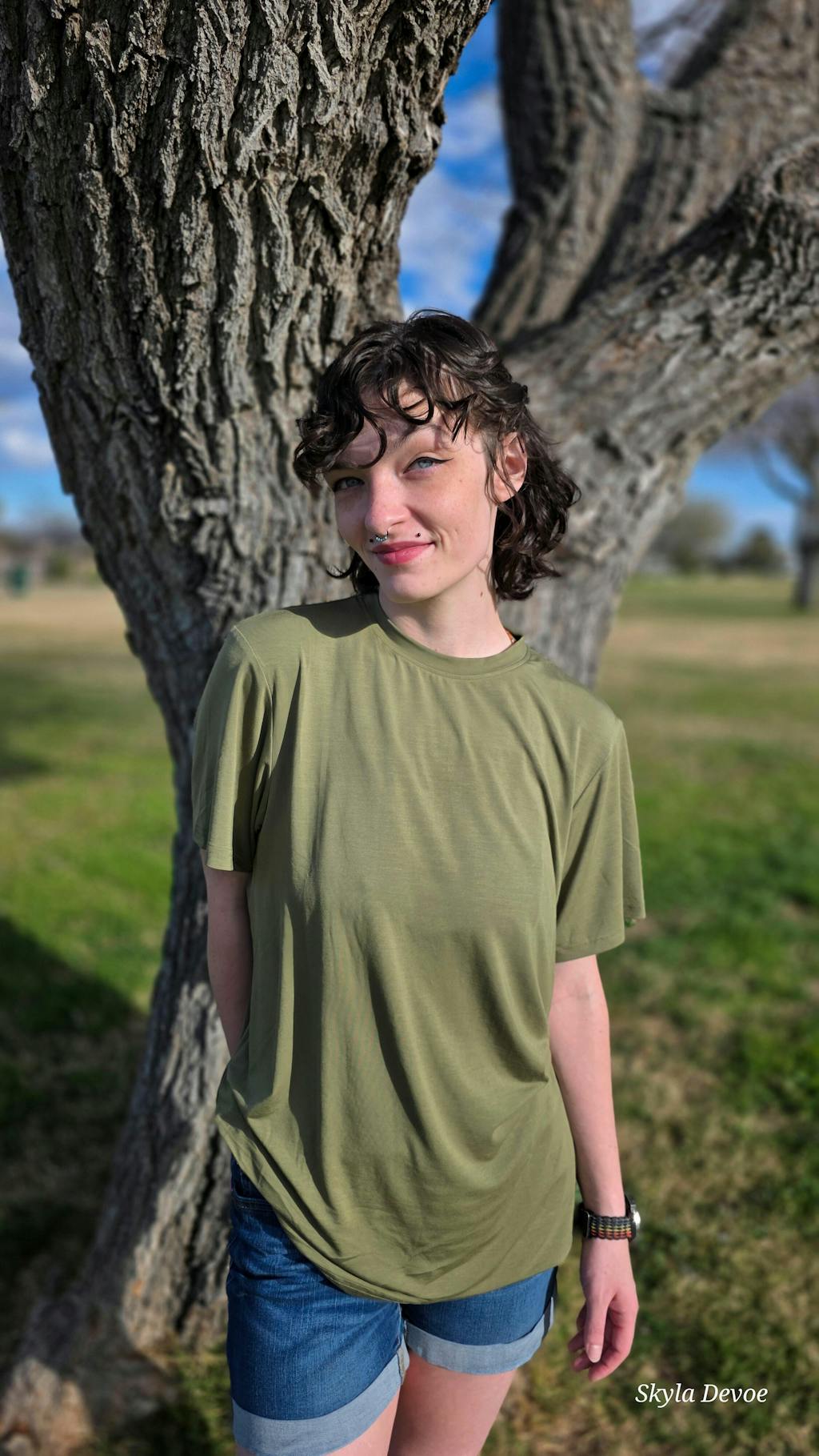 Oversized Boyfriend Tee - Olive - Ploom Collective - Tencel™ Modal