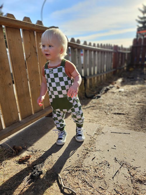 Overalls - Mini Smiley® Check - Luxe Bamboo