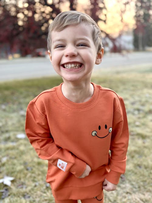 Crewneck - Mini Smiley® Happy Rust - Luxe Bamboo Cotton French Terry
