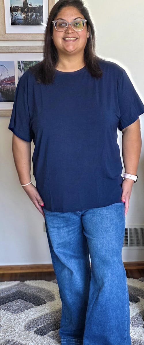 Oversized Boyfriend Tee - Navy -  Ploom Collective - Luxe Bamboo