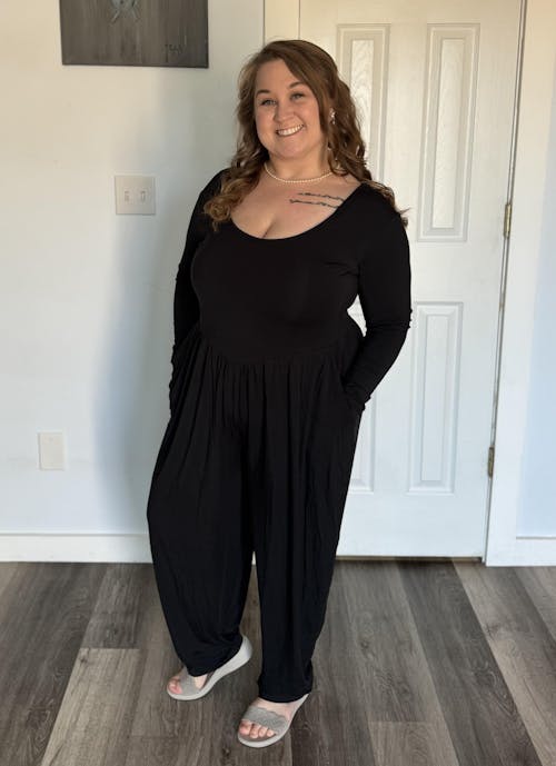 Long Sleeve Adult Romper - Obsidian- Ploom Collective - Tencel™ Modal