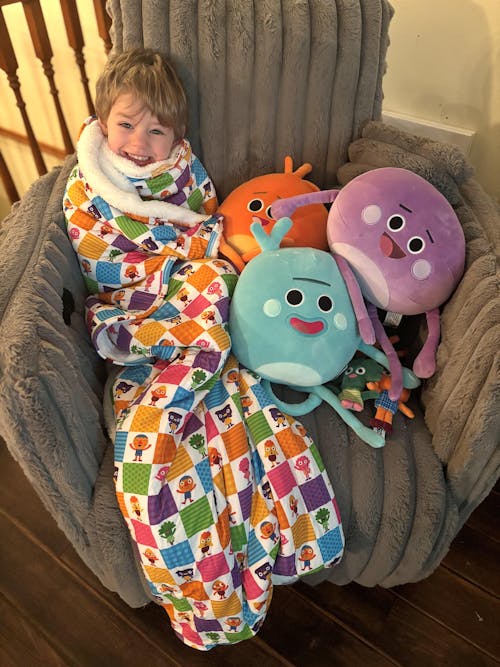 Couch Luxe Plushy Blanket -Super Simple™ Noodle & Pals - If You're Happy - Tencel Modal