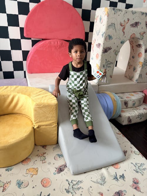 Overalls - Mini Smiley® Check - Luxe Bamboo