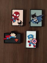 Superhero Themed Hand-Painted Wooden Kids Wall Frame Combo of 4