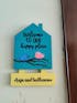 Birds Themed Hut-Shaped Hand-Painted Wooden Name Plate For Home - Hut & One Plank