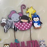 Animal Themed Hand-Painted Wooden Kids Name Plate - Design 1