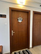 Personlised This Is Our Happy Place Hand-Painted Wooden Door Hanger - Black, White, & Wooden Finish