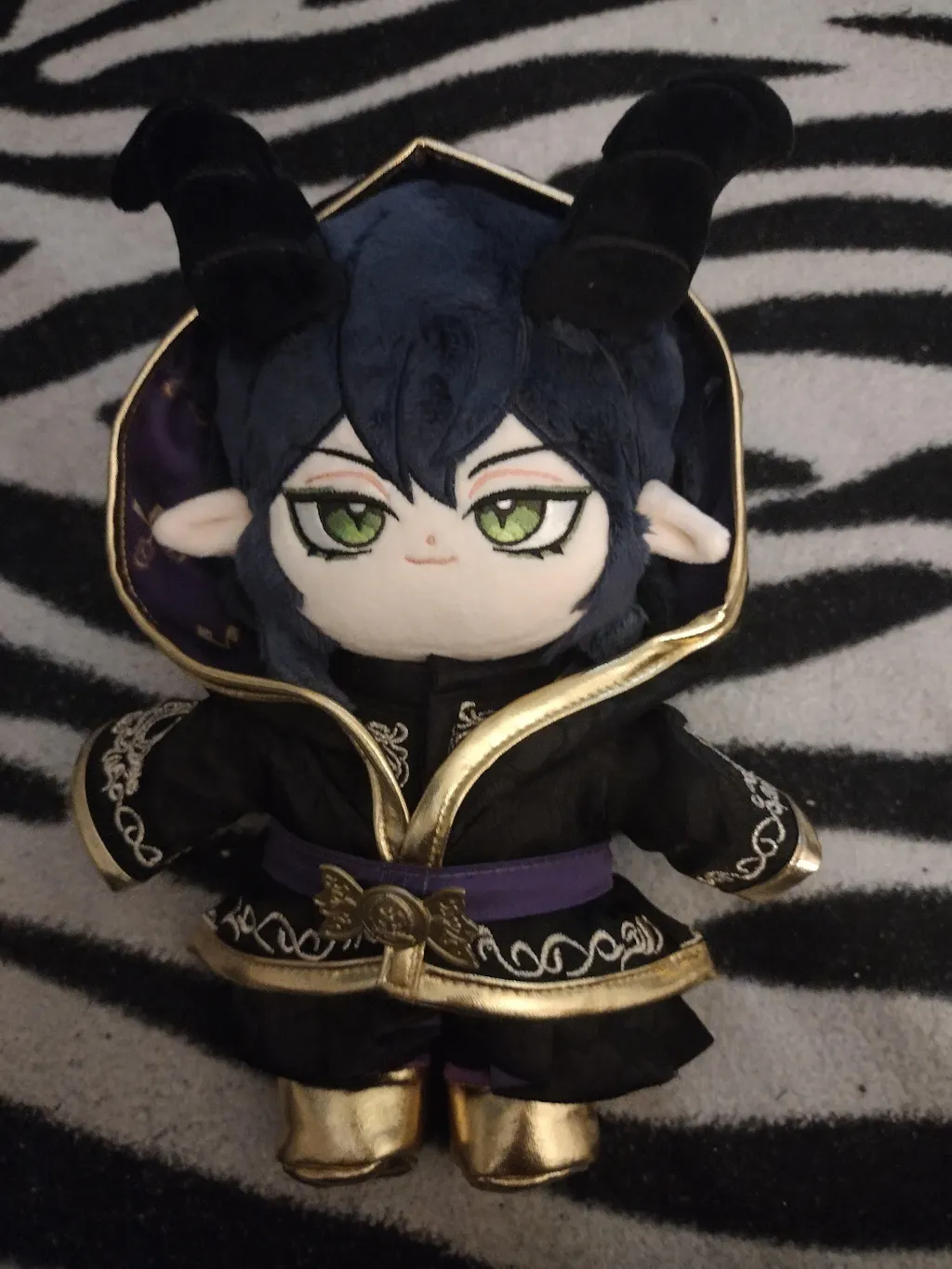 【Doll In Stock】PLUSH WONDERLAND Mages Dark Blue Hair With Horns Cotton Doll Plush 20 CM FANMADE