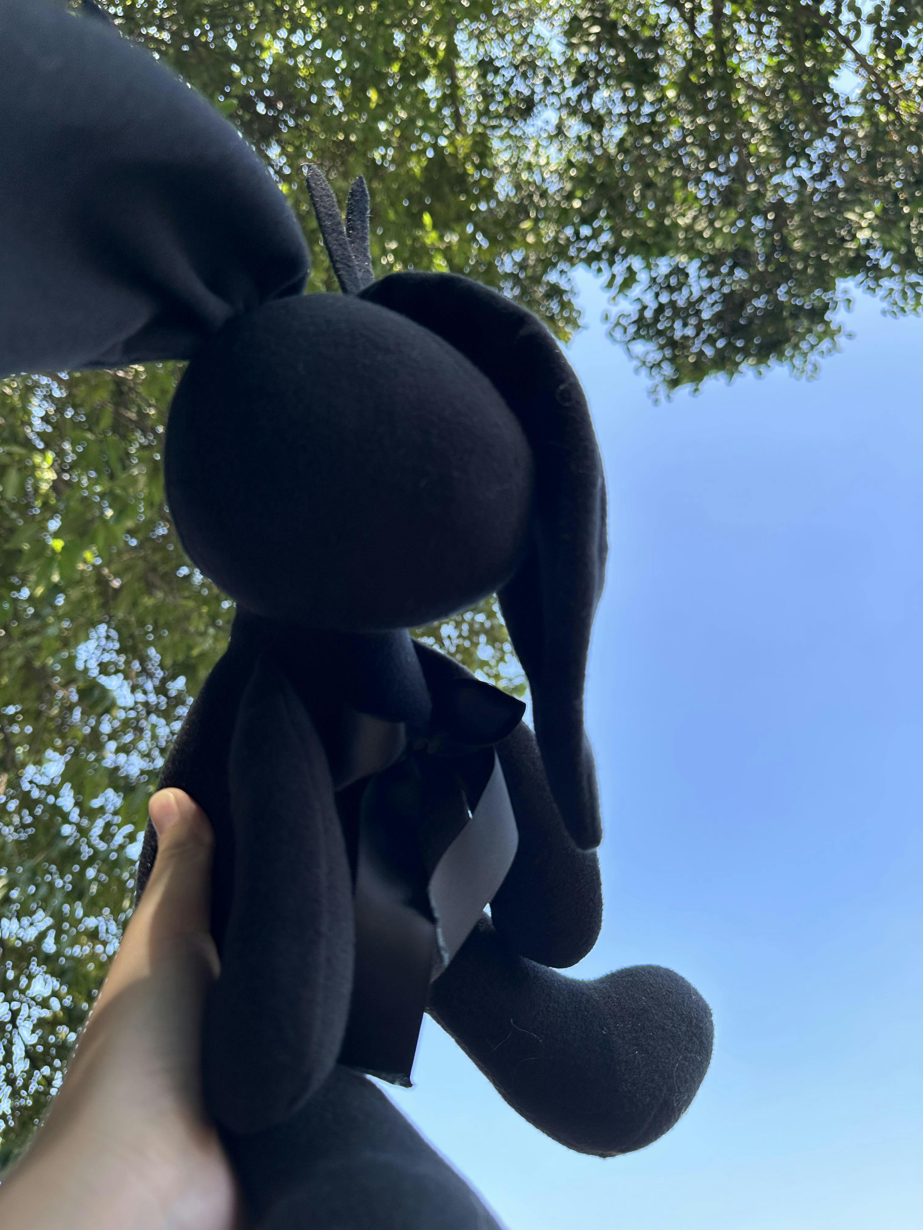 Goth Faceless Black Bunny Stuffed Animal - PlushThis| Plushies