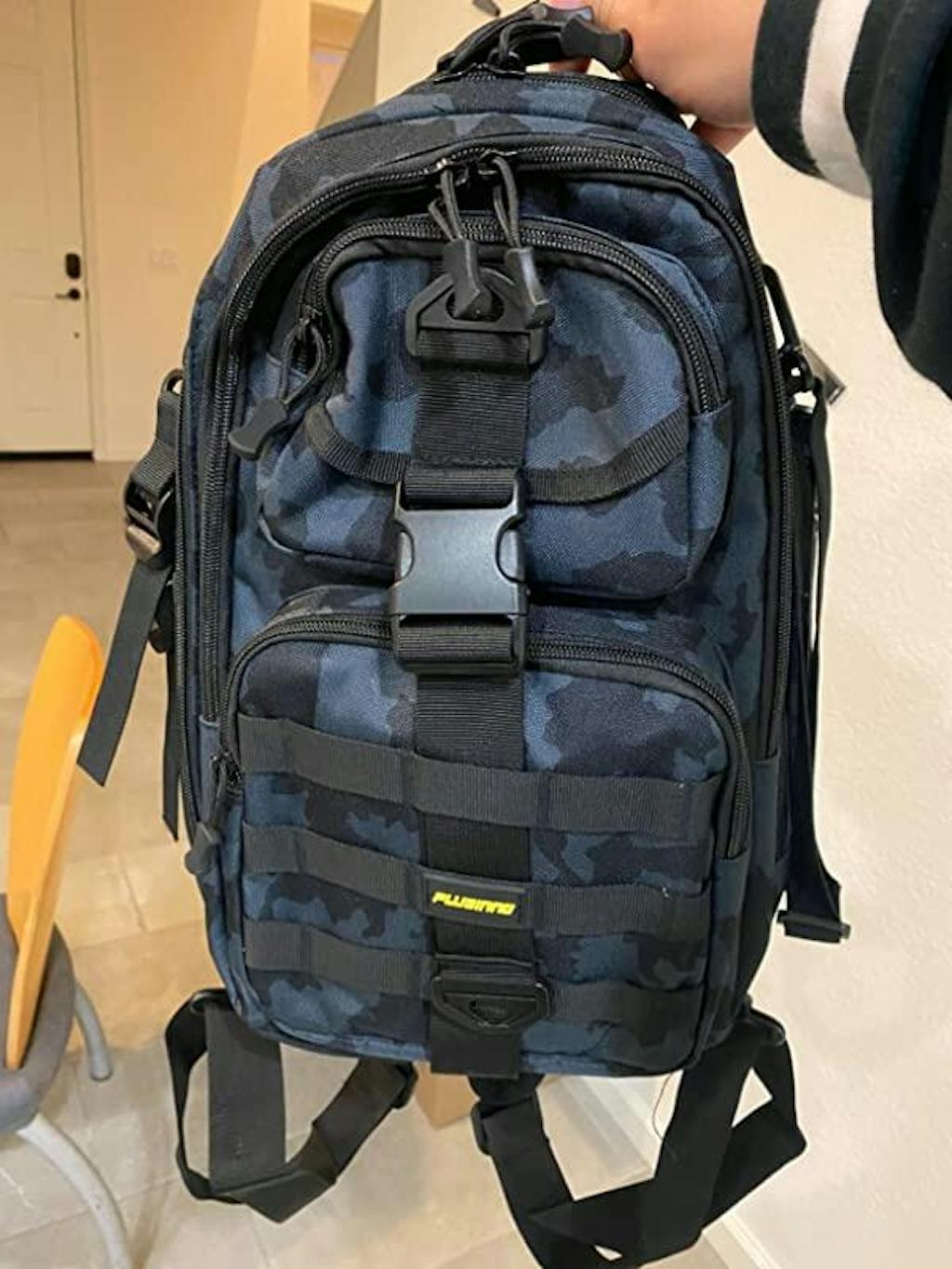 PLUSINNO Waterproof Fishing Tackle Backpack With Rod Holder Plusinno