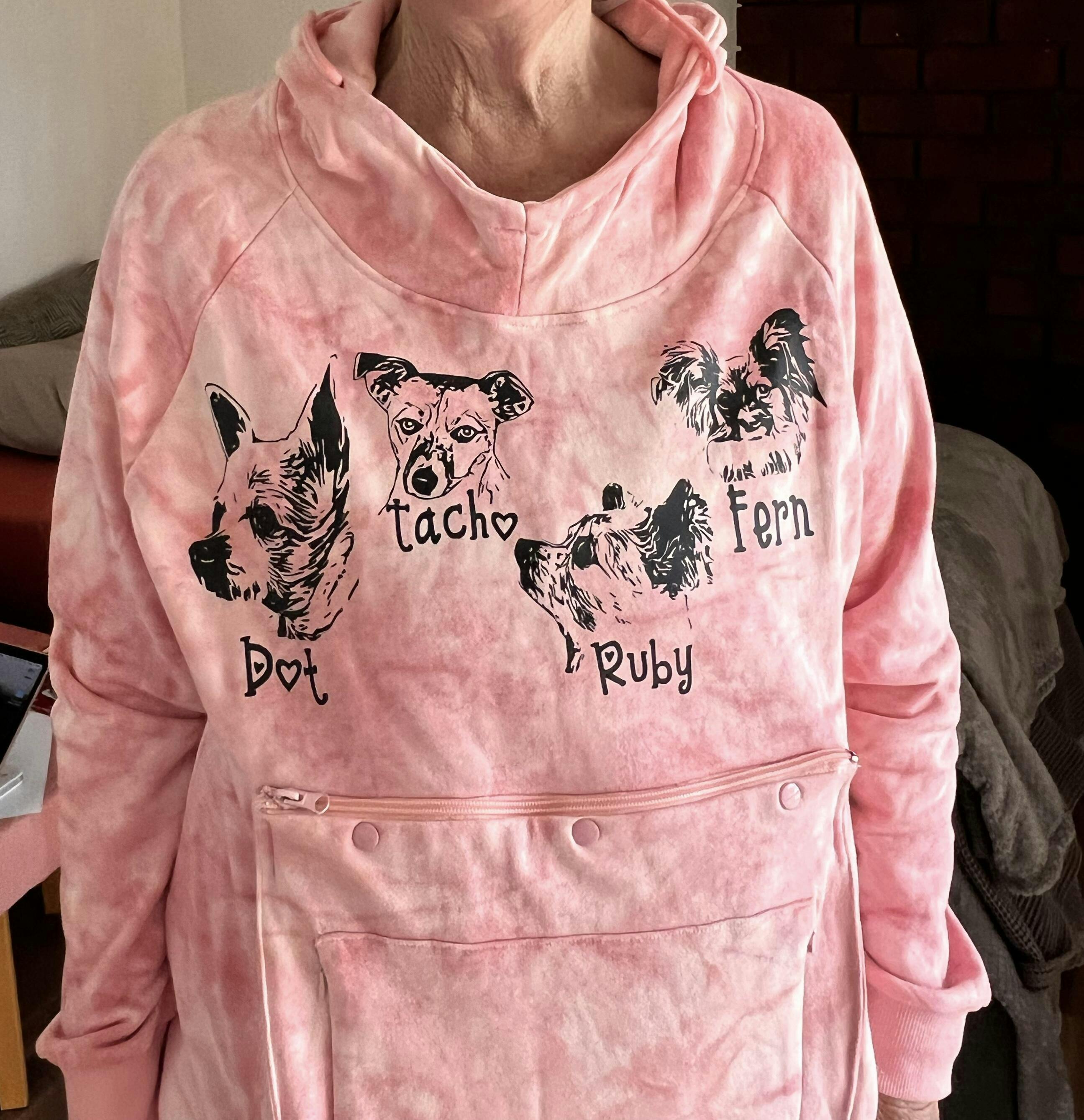 Pet Pocket Hoodie Carrier sweater, 100 cotton, pocket pooch cozy