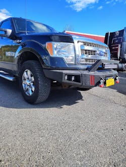 Front Bumper Compatible with Ford F150 2009-2014, Textured Black Pickup Truck F150 Bumper with Winch Plate, Lights, D-rings, License Plate Bracket (F150, 2009-2014, Excluding Raptor)