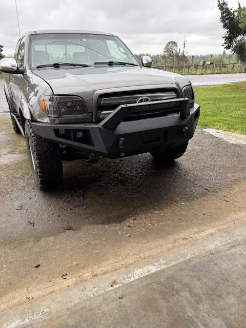Fits 2000-2006 Toyota Tundra Bumper Full Width Heavy Duty Bumper with Winch Plate, LED Lights and D-rings