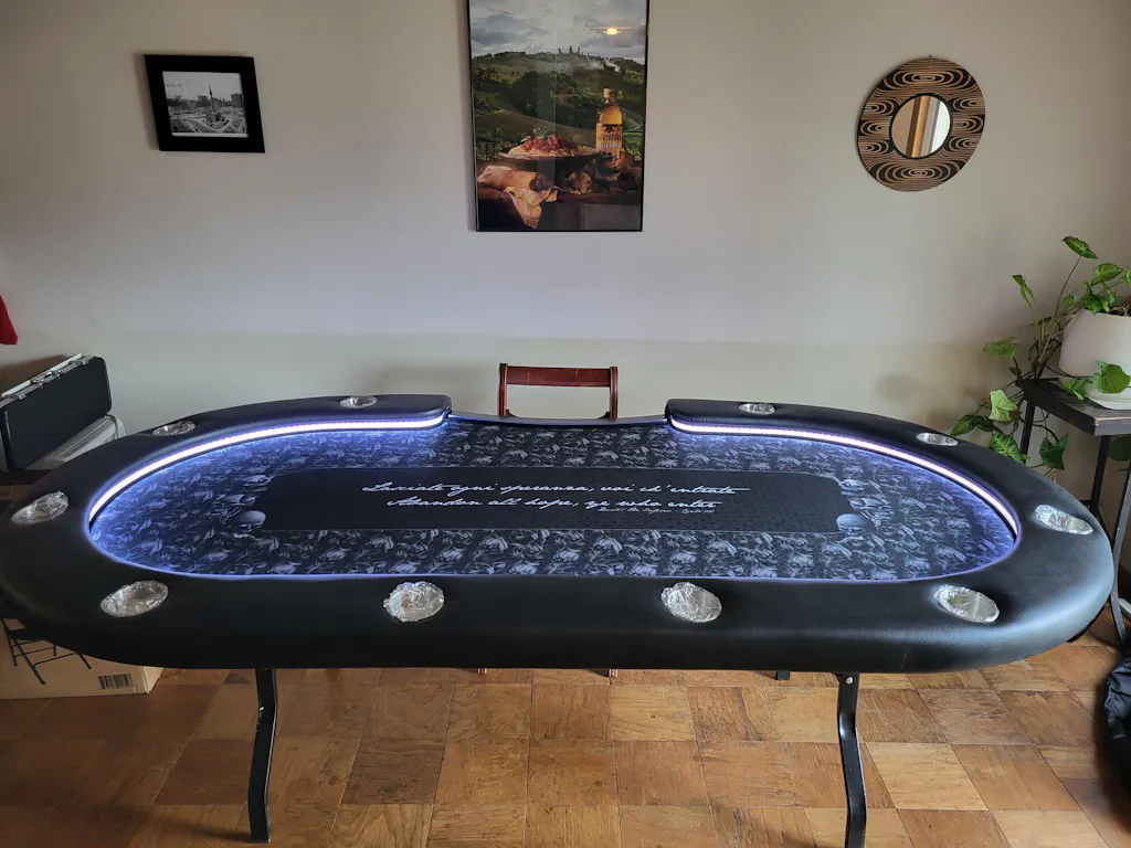 'BBO Aces Pro Alpha Folding 10 Person Oval Poker Table With Chairs Available