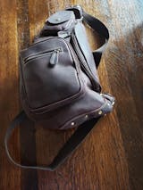 Polare Cool Real Leather Cross Body Sling Bag Chest Bag Backpack 