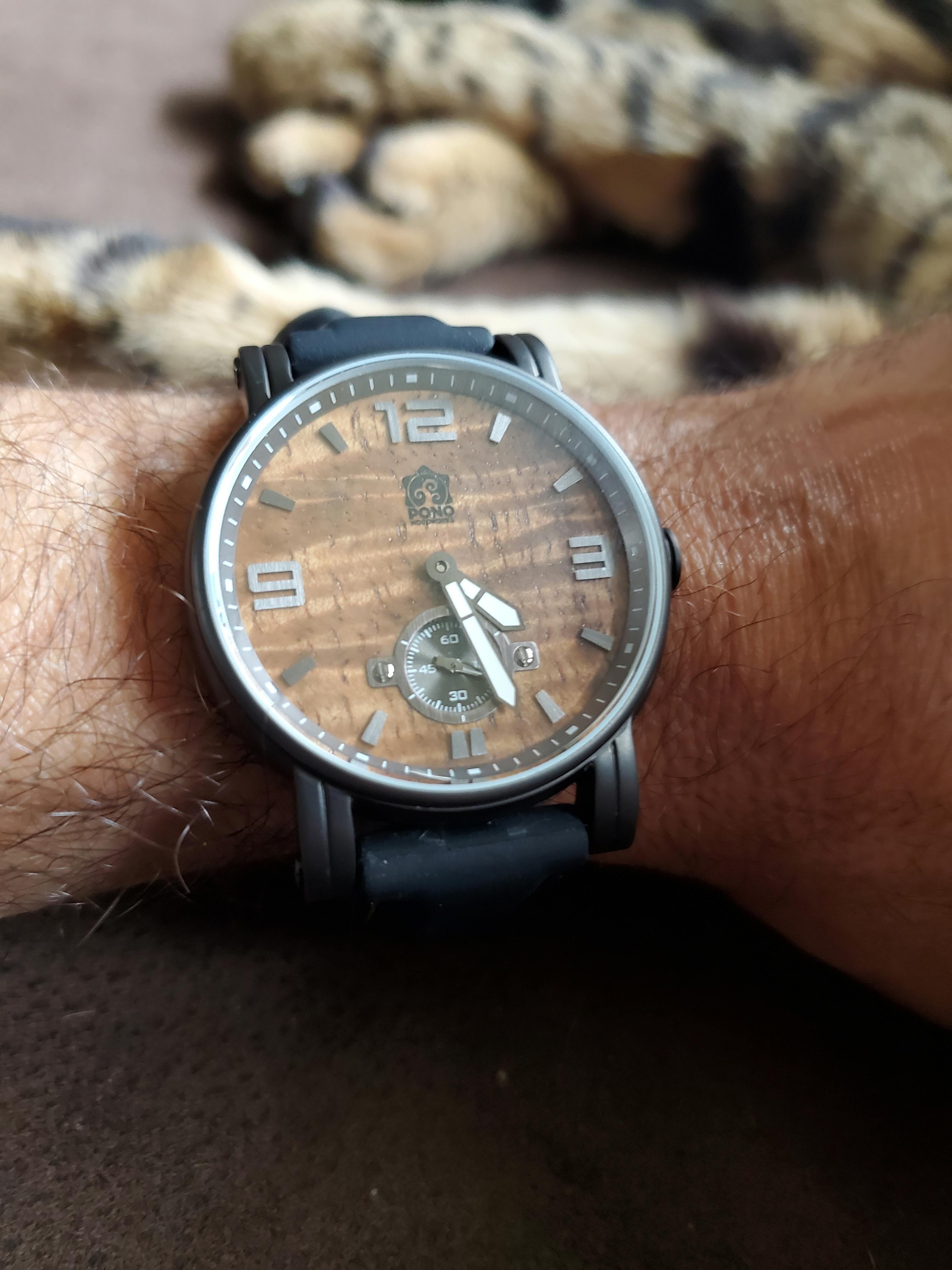 Koa Wood Watch | Refined Wooden Watches | Waterman Gunmetal 36mm - Pono