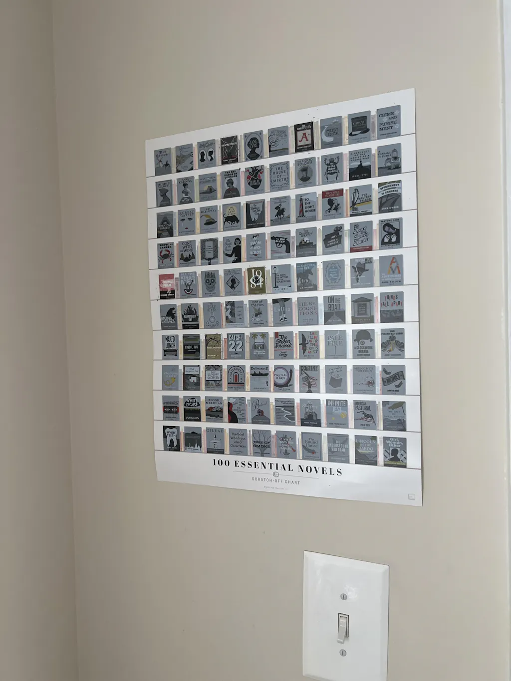 100 Essential Novels ScratchOff Chart Pop Chart