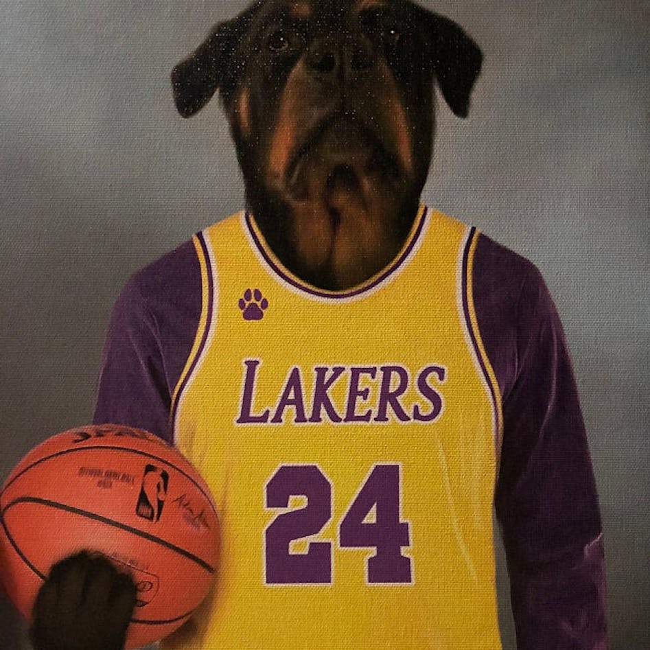 Basketball Pet Dog Head Painting