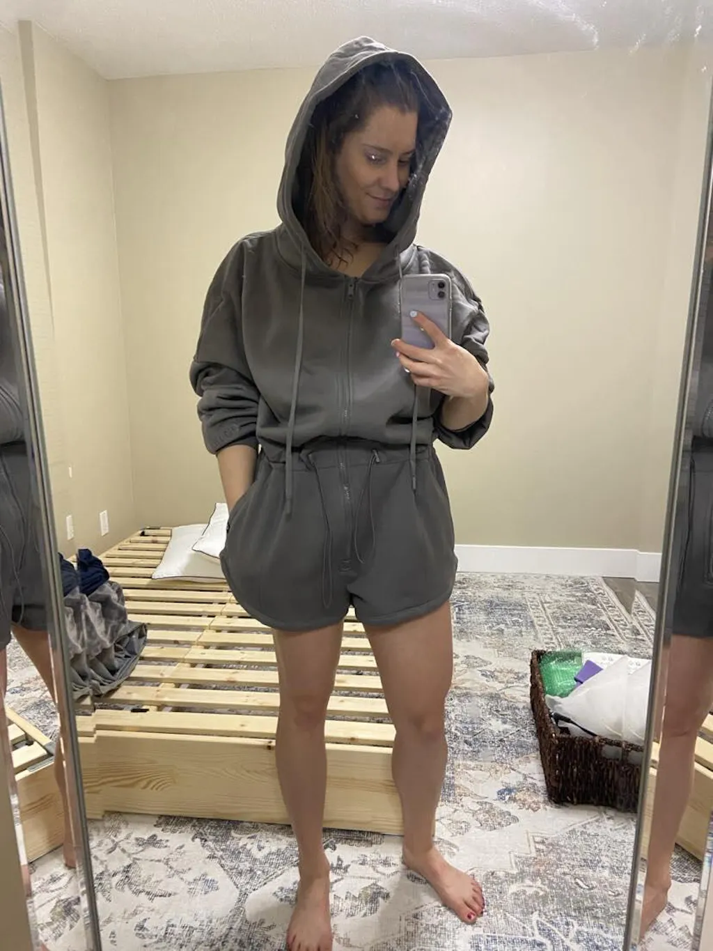 Boboli Rain Cloud Knitwear Romper & Beanie-Grey