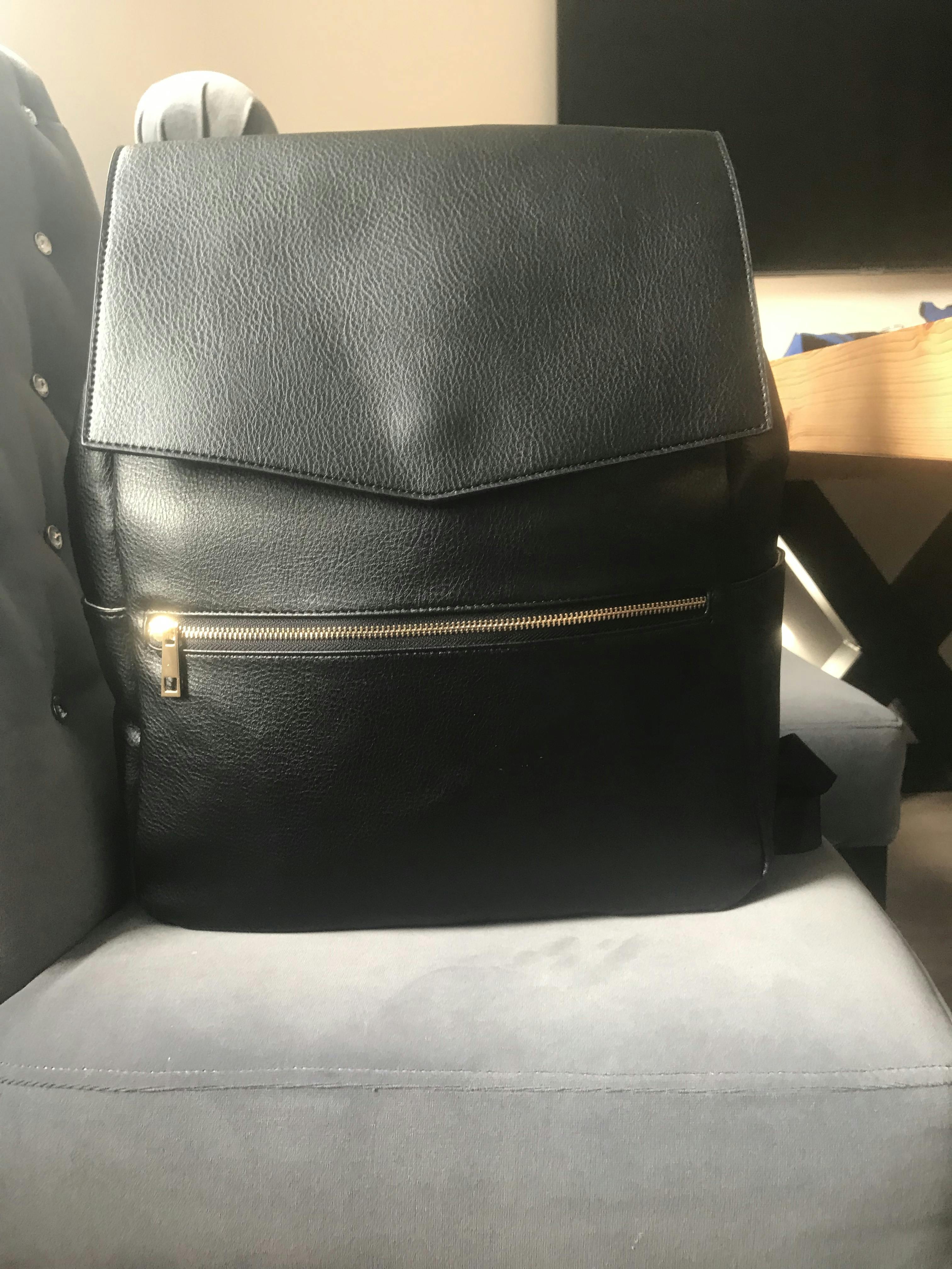 Baby Changing Backpack ELLIS Faux Leather Nappy Rucksack Poppadot