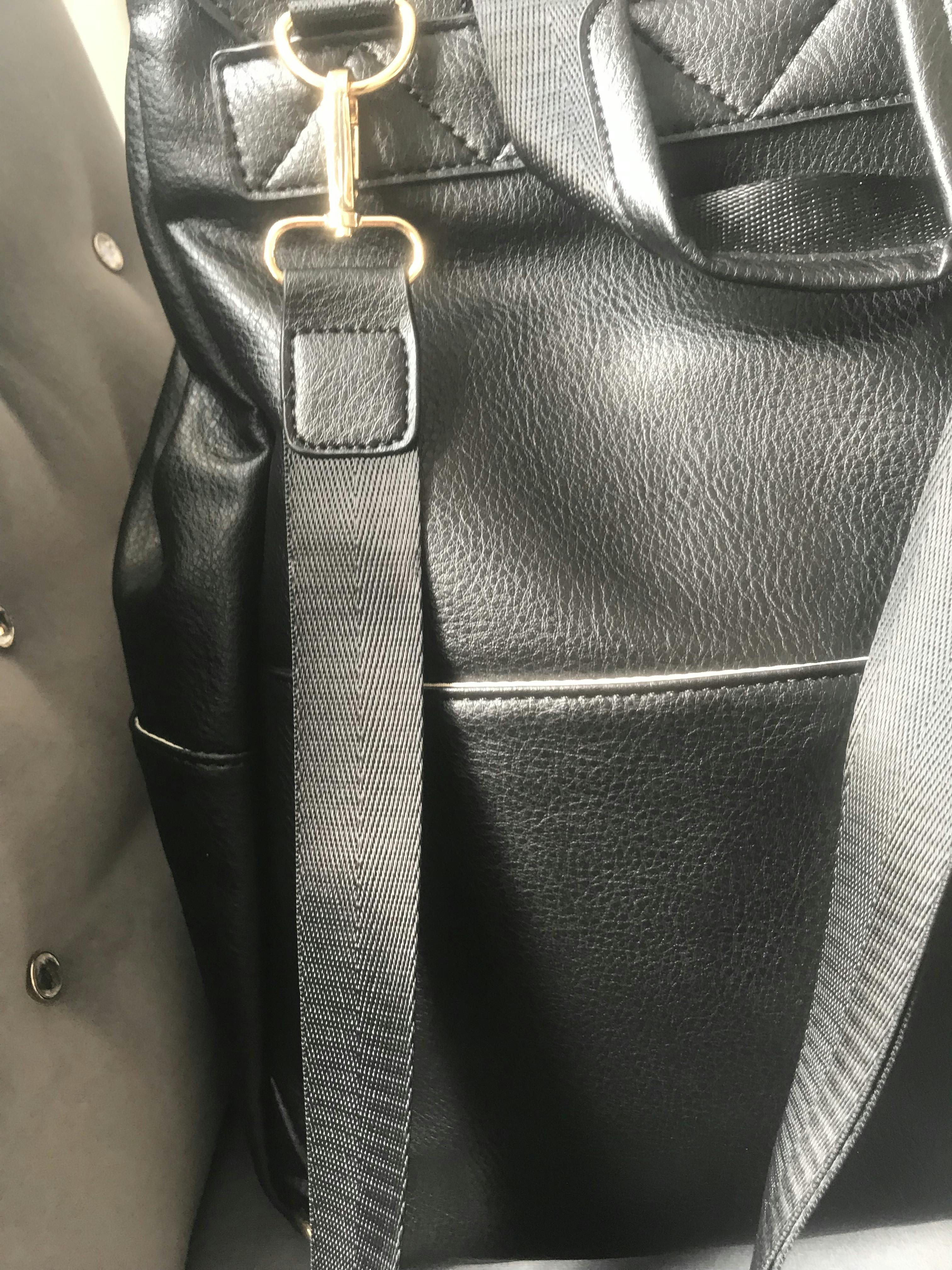 Baby Changing Backpack ELLIS Faux Leather Nappy Rucksack Poppadot