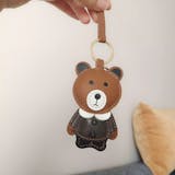 POPSEWING Luxury Leather Violent Bear Keychain Charm
