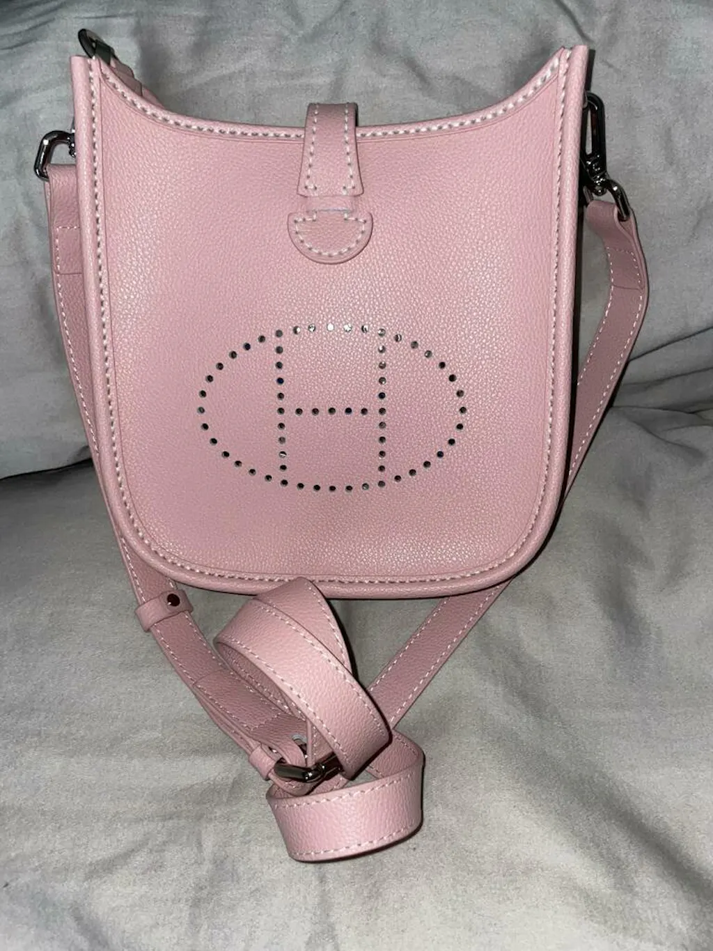 MINI NEO 18 EVELYNE BAG IN BABY PINK GRAINED CALFSKIN
