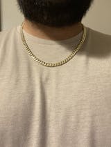 LV Dark Brown Lock Gold Cuban Chain Necklace – Little Paris Collective