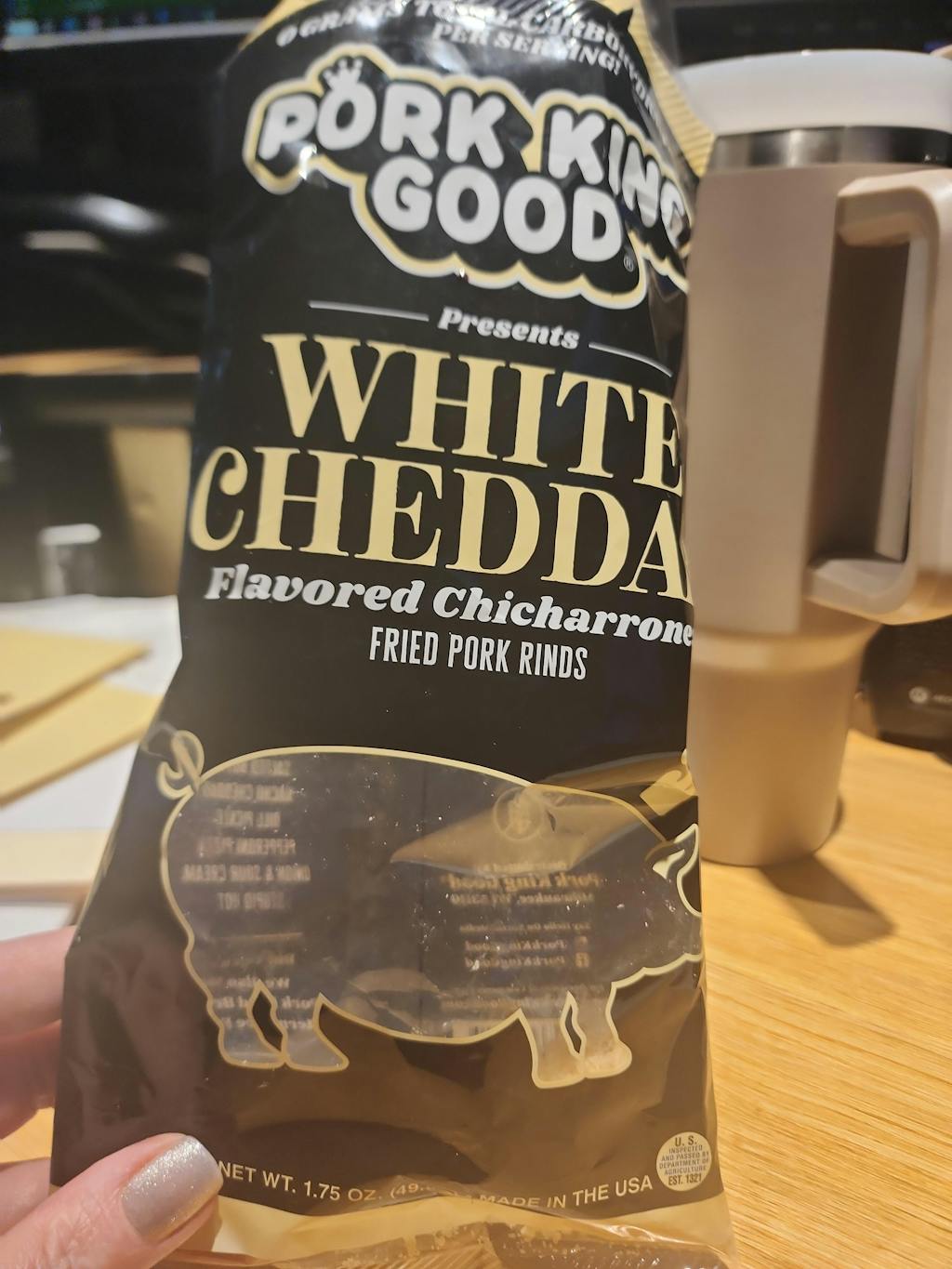 Pork King Good White Cheddar Pork Rinds