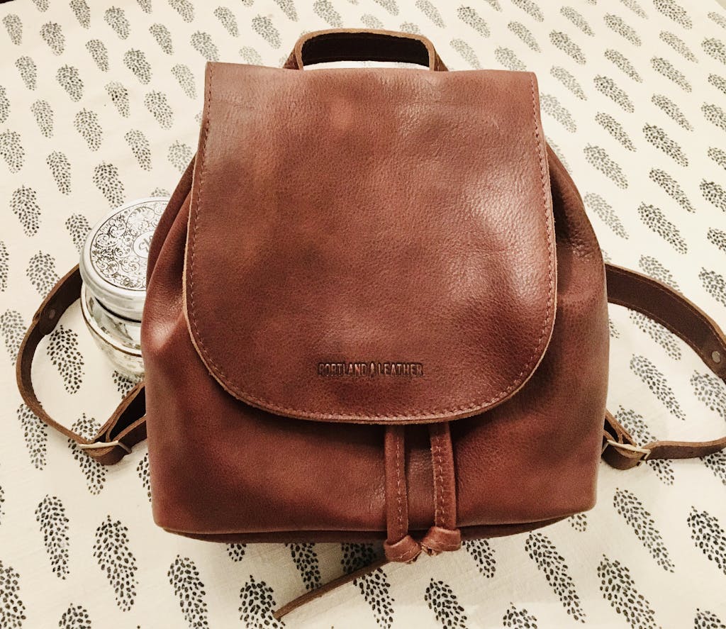 portland leather laptop backpack