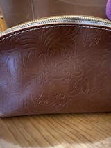 Portland Leather 'Almost Perfect' Eclipse Makeup Bag, Nutmeg / Eclipse