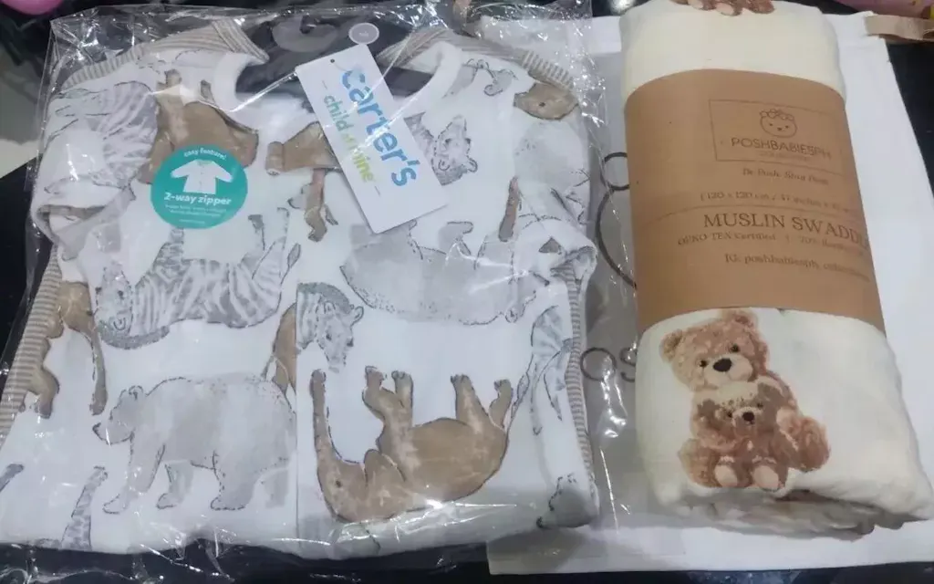 Bamboo Muslin Swaddle - Mommy and Baby Bear