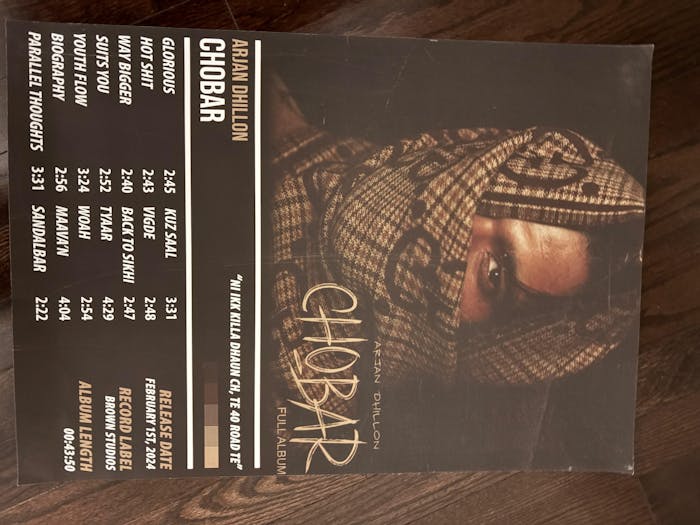 Arjan Dhillon - Chobar | ALBUM POSTER
