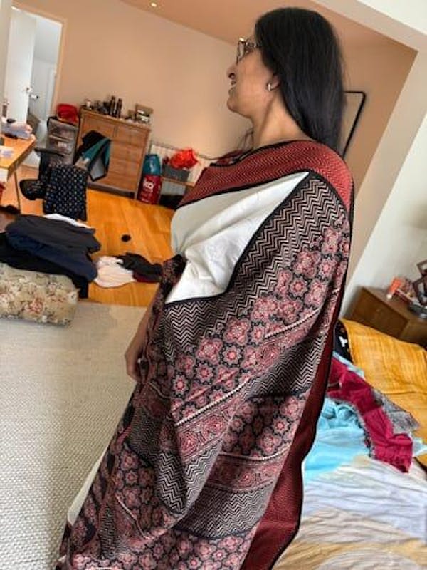 Graceful Simplicity Ethnic Chanderi and Ajrakh Combination Saree