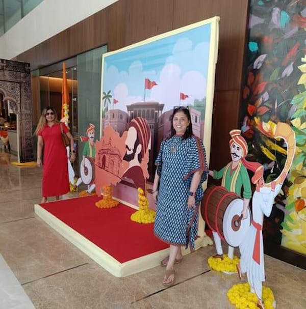 Indigo Elegance Bagru Kaftan Style Kurti with Ajrakh Trims