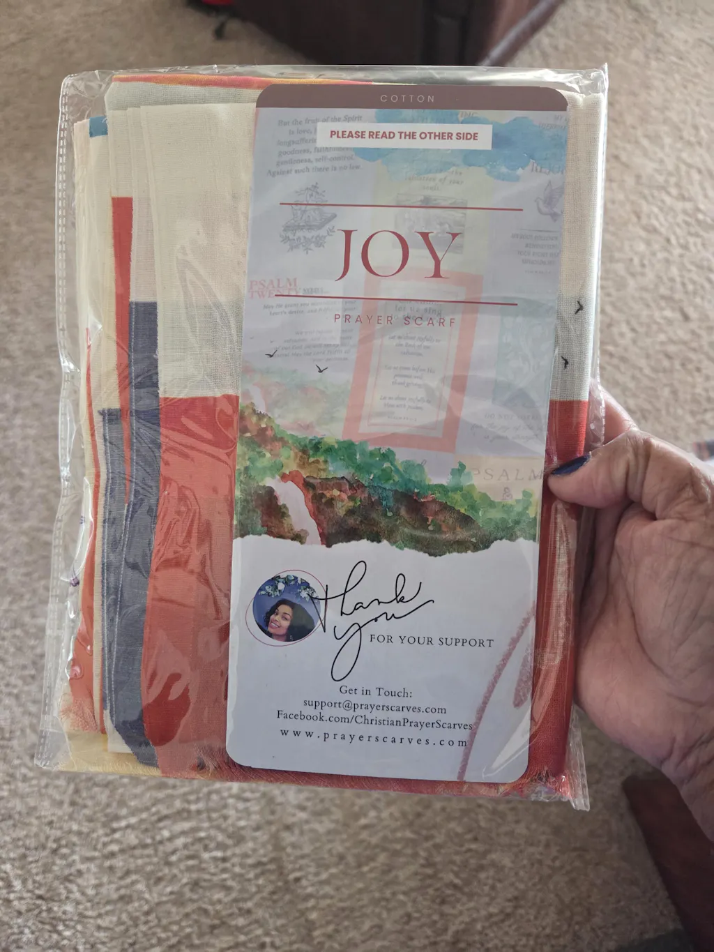 Joy Cotton Prayer Scarf