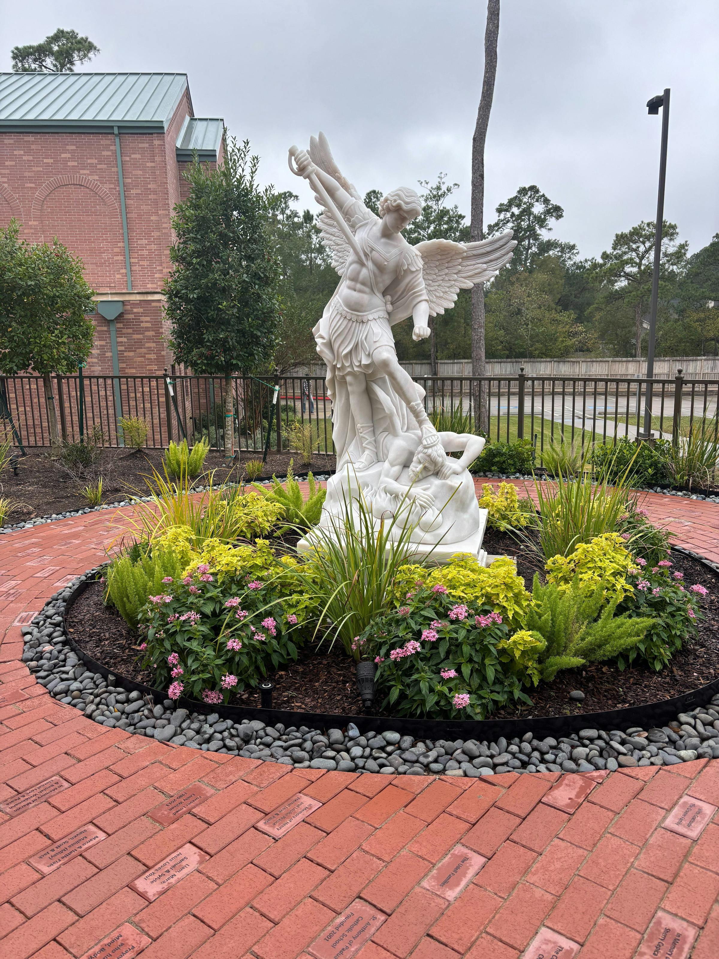 PREMIER Famous White Marble Saint Michael Outdoor Custom Statue PSM-013