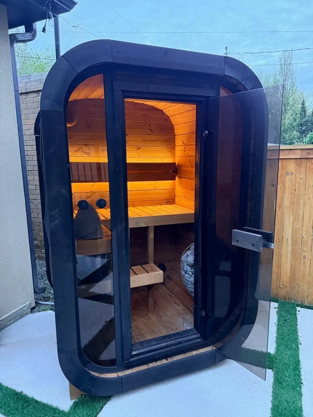 SaunaLife Model CL3G 1-2 Person Cube Series Outdoor Sauna Kit