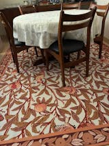 Gold Floral Machine Washable Rug