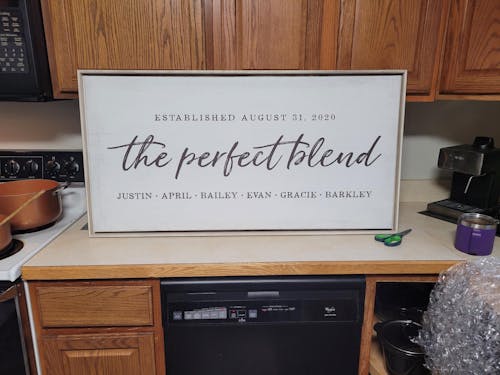 The Perfect Blend Personalized Family Name Sign