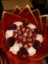 Ferrero & Lindor with Red & White Roses Hand-Tied Chocolate Bouquet with LED Fairy Lights
