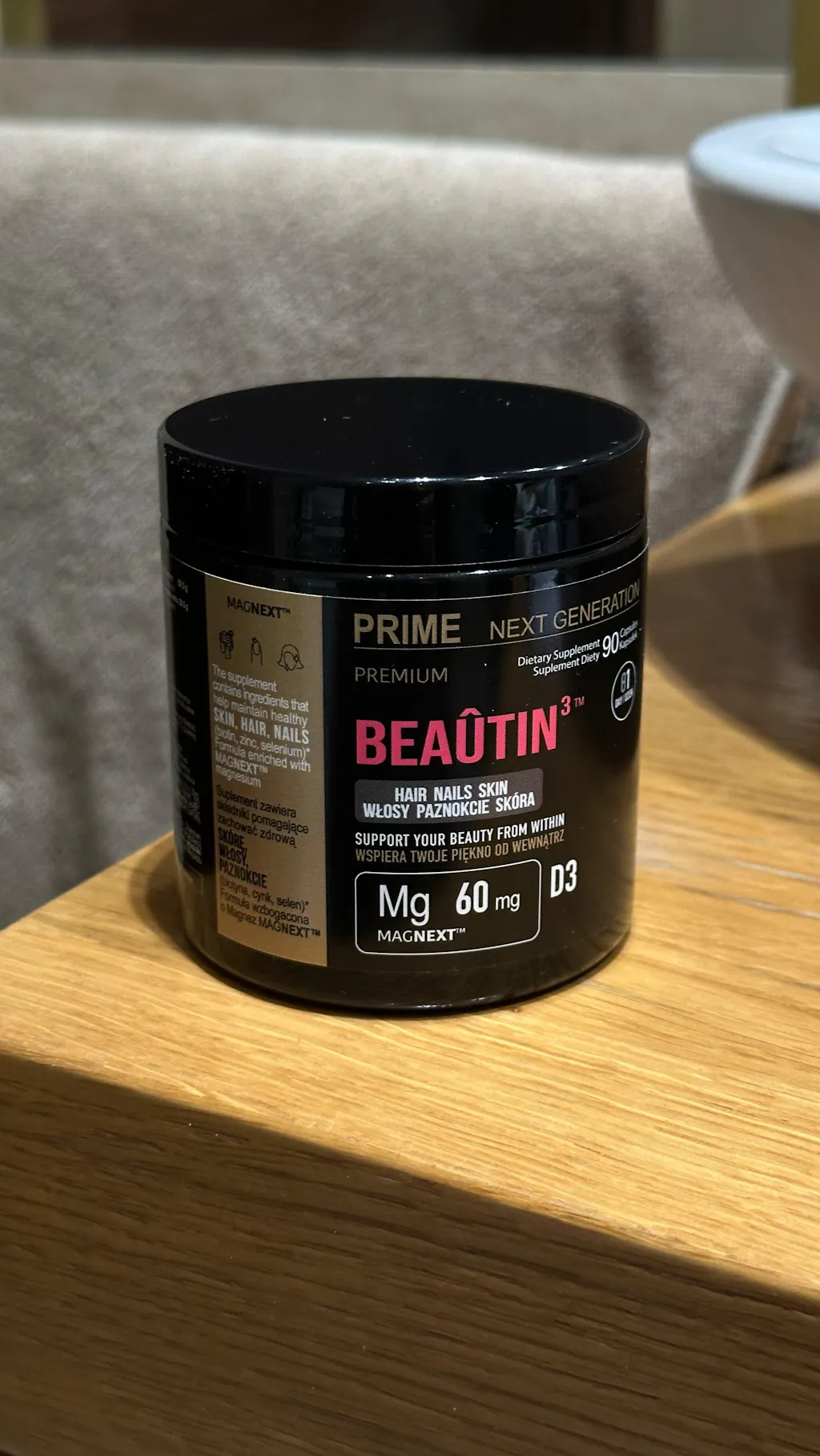 Biotyna 5000 mcg Beauty kompleks na włosy, skórę i paznokcie BEAÛTIN³™ | PREMIUM | 90 kaps. 90 dni stosowania