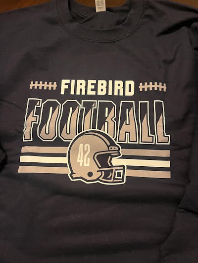 Custom Mascot, Number, & Name – Gray - Football Design 15 Crewneck Sweatshirt