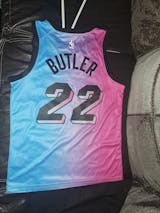 Men's Miami Heat Jimmy Butler #22 Blue&Pink 20/21 Swingman Jersey - City  Edition