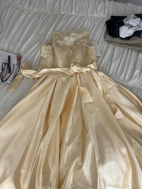 A-Line Illusion Neck Slit Sweep White Lace Chiffon Wedding Dress