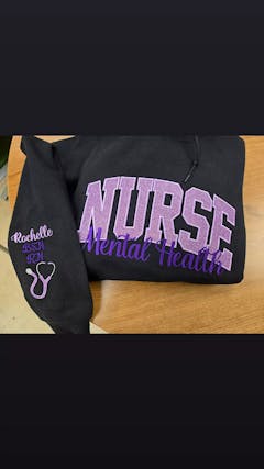 Embroidered Nurse Glitter Sweatshirt