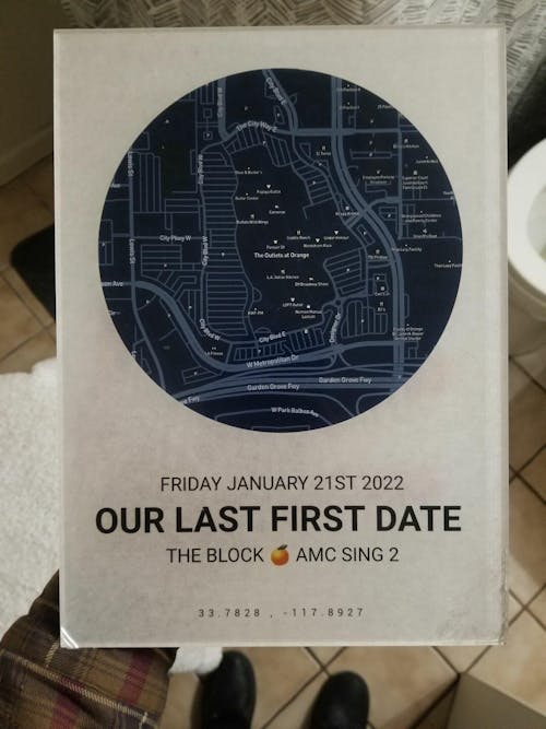 Personalised First Date Map, Our First Date Plaque, First Date